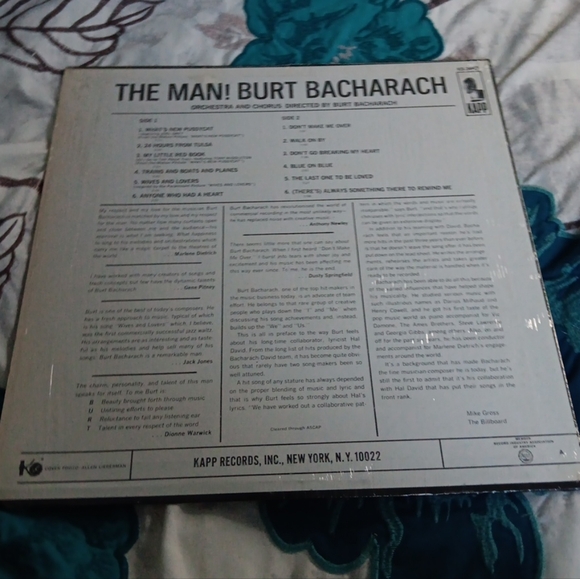 The Man! Burt Bacharach His Songs LP Vinyl Album 1965 - Picture 2 of 4